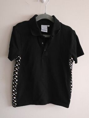 Boss Black Polo with Patterned Side Panels
